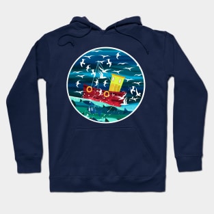 Red Fishing Boat Hoodie